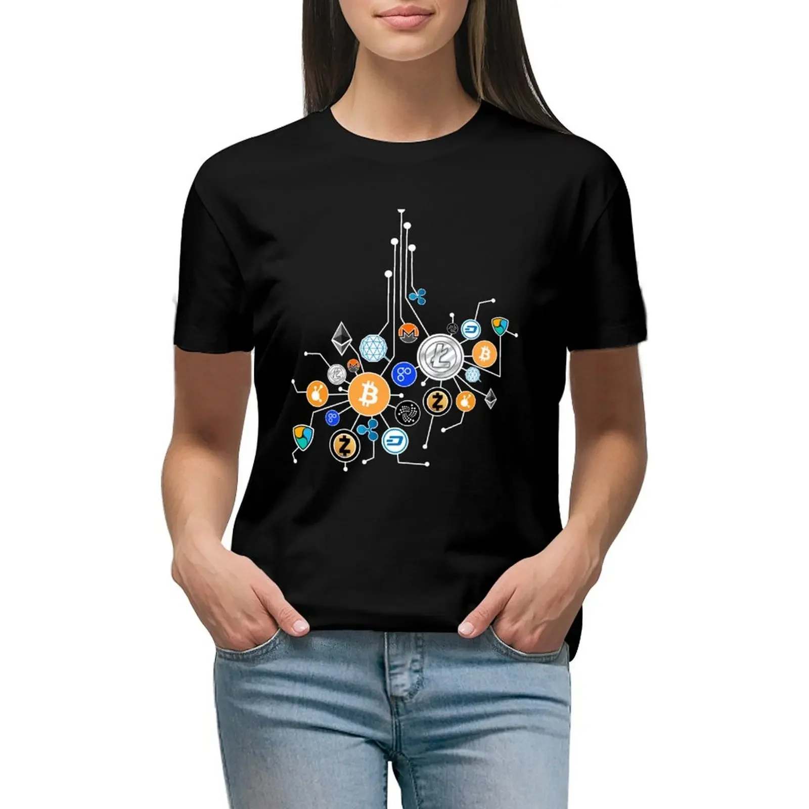 Cryptocurrency Network T-Shirt. Crypto t-shirt gift. T-Shirt female korean fashion western t-shirt dress for Women
Cryptocurrency Network T-Shirt. Crypto t-shirt gift. T-Shirt female korean fashion western t-shirt dress for Women