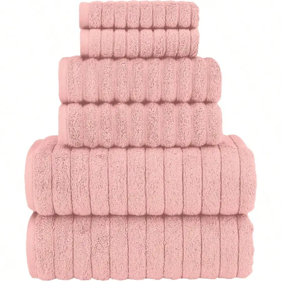 100 Turkish Cotton Corduroy Ribbed Luxury Bath Towels 6-Piece Set For Home Spa Experience Premium Soft Feel Quick Dry Technology
100 Turkish Cotton Corduroy Ribbed Luxury Bath Towels 6-Piece Set For Home Spa Experience Premium Soft Feel Quick Dry Technology