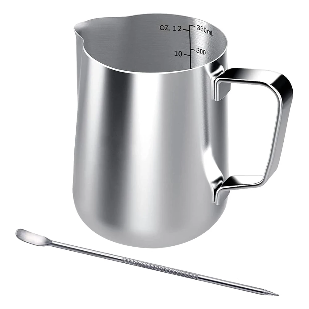 Milk Frothing Jug 350Ml Milk Jug Stainless Steel Milk Jug Frothing Pitcher Milk Jug for Coffee Machine
Milk Frothing Jug 350Ml Milk Jug Stainless Steel Milk Jug Frothing Pitcher Milk Jug for Coffee Machine