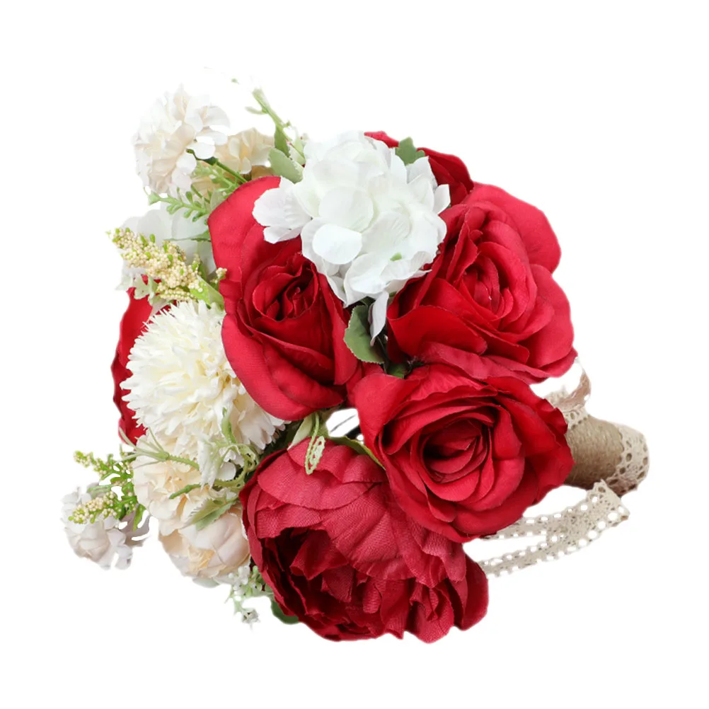 1pc Wedding Simulation Rose Bouquet Artificial Red Hemp Rope Bridal Flower Fashion Design Elegant Bride Bouquet Suitable
1pc Wedding Simulation Rose Bouquet Artificial Red Hemp Rope Bridal Flower Fashion Design Elegant Bride Bouquet Suitable