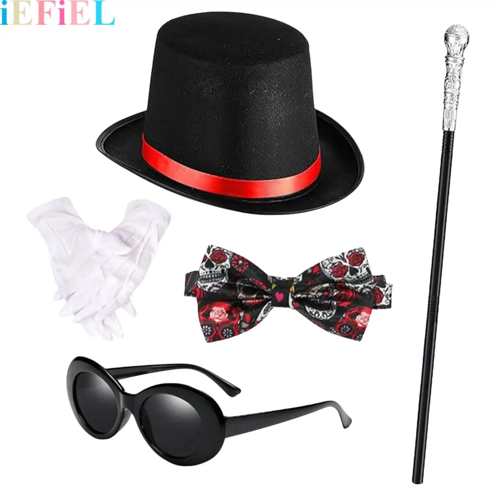 5Pcs Men Magician Dress Up Halloween Costumes Set Include Top Hat Gloves Skull Wand Sunglasses And Bow Tie Set
5Pcs Men Magician Dress Up Halloween Costumes Set Include Top Hat Gloves Skull Wand Sunglasses And Bow Tie Set