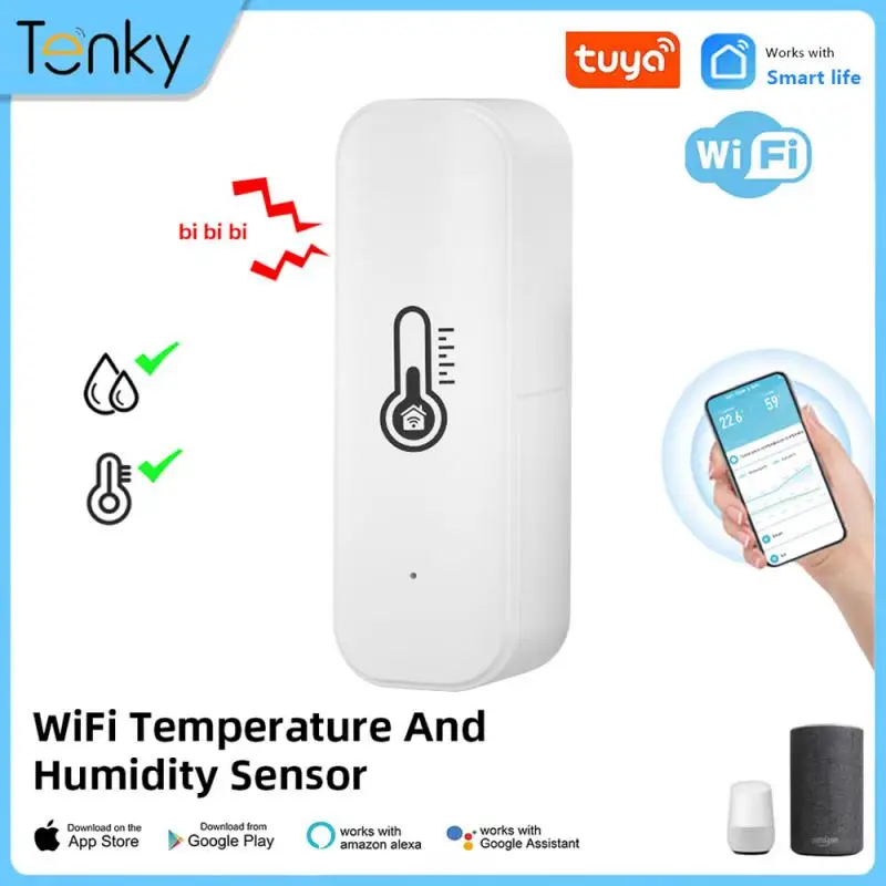 Tuya WiFi Temperature And Humidity Sensor Indoor Humidity Sensor Battery Powered APP Monitoring For Alexa Google Home Voice
Tuya WiFi Temperature And Humidity Sensor Indoor Humidity Sensor Battery Powered APP Monitoring For Alexa Google Home Voice