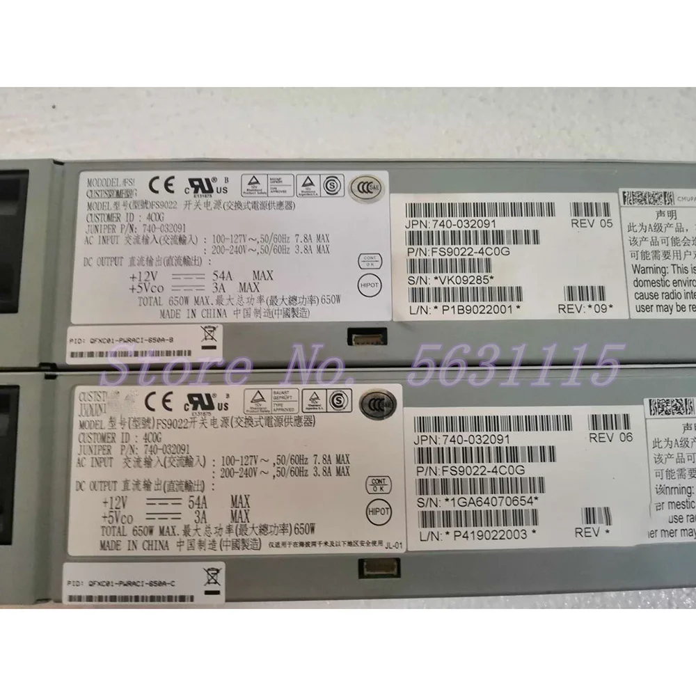 Для настольного блока питания Juniper QFXC01-PWRACI-650A (740- 032091 ) 3500 650 Вт 100% тест перед отправкой
Для настольного блока питания Juniper QFXC01-PWRACI-650A (740- 032091 ) 3500 650 Вт 100% тест перед отправкой