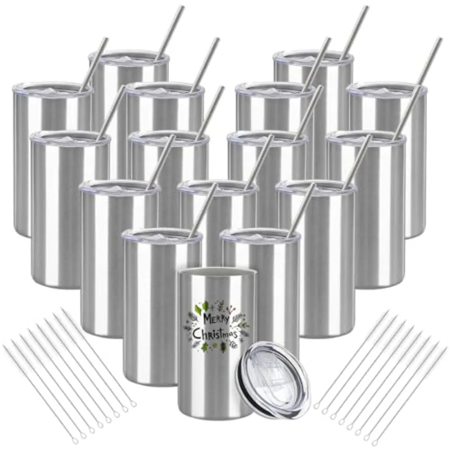 16 Pack Tumblers Blanks Bulk Skinny Straight Tumbler Stainless Steel Double Wall Insulated Water Bottles with Lid and Straw for
16 Pack Tumblers Blanks Bulk Skinny Straight Tumbler Stainless Steel Double Wall Insulated Water Bottles with Lid and Straw for