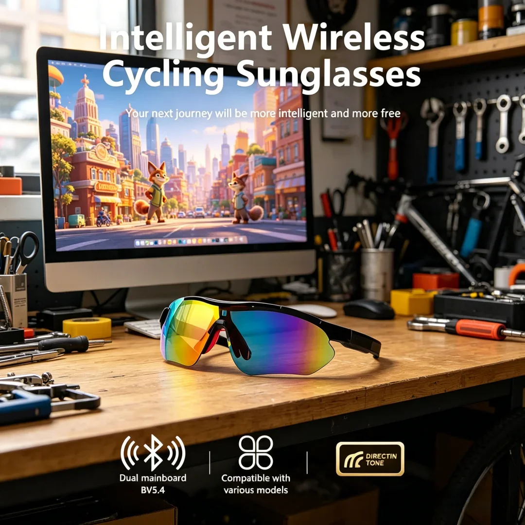 Futuristic AI Smart Glasses Exclusive Cycling Bluetooth Smart Glasses Premium Audio AI Voice Assistant Ultimate UV400 Protection
Futuristic AI Smart Glasses Exclusive Cycling Bluetooth Smart Glasses Premium Audio AI Voice Assistant Ultimate UV400 Protection