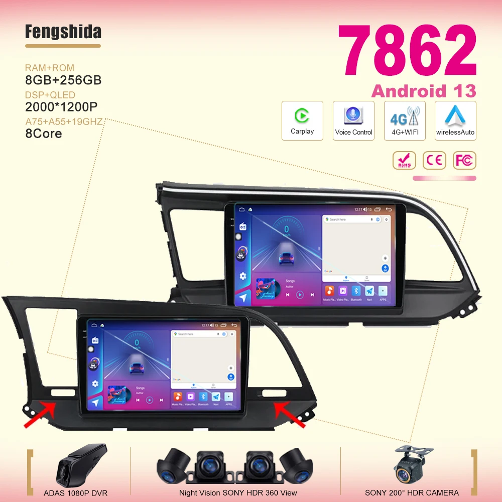 Android 13 For Hyundai Elantra 6 2018 2019 2020 Car Radio Multimedia Video Player Android auto wireless Carplay 7862CPU No 2din
Android 13 For Hyundai Elantra 6 2018 2019 2020 Car Radio Multimedia Video Player Android auto wireless Carplay 7862CPU No 2din