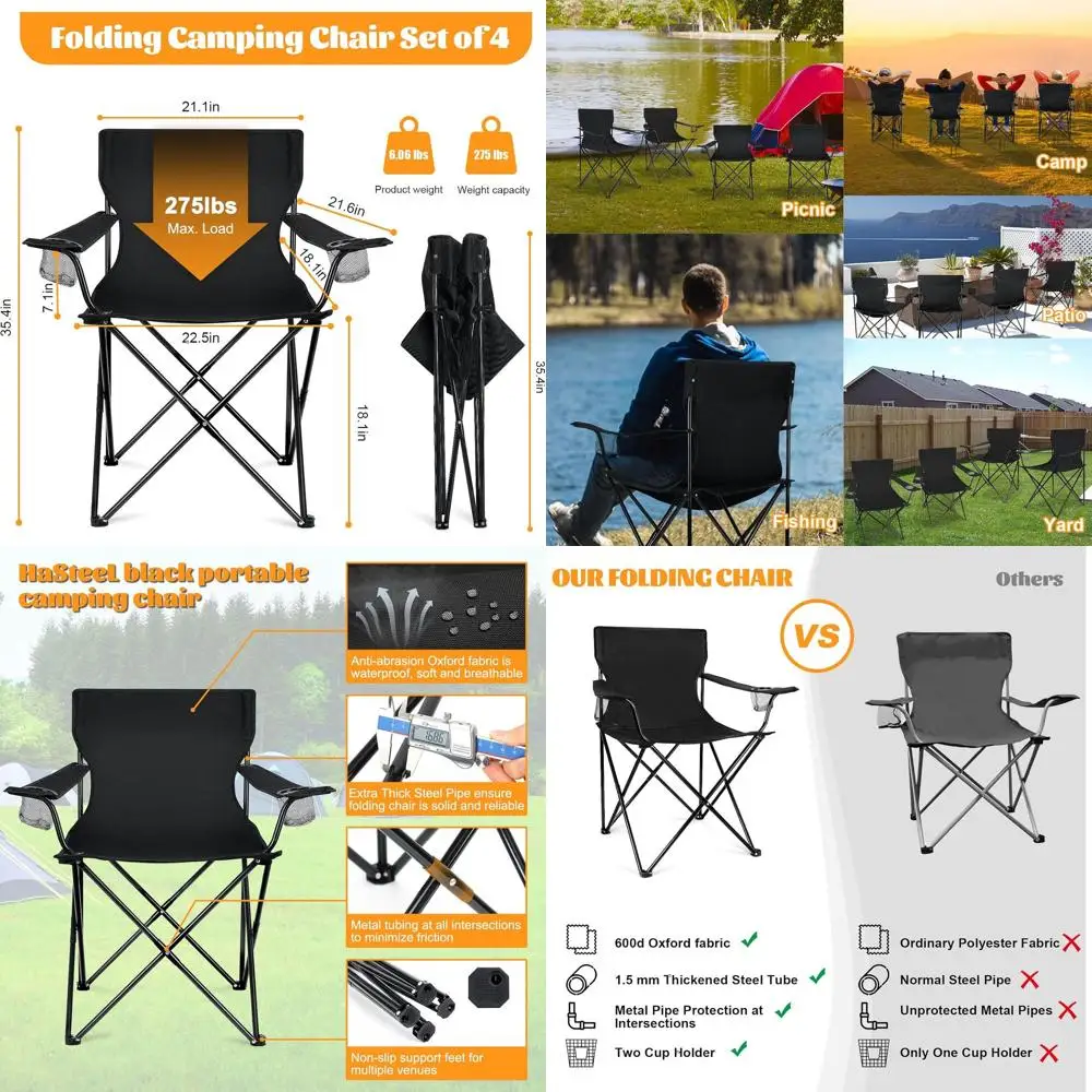 Большие складные стулья из 4 предметов с подстаканниками, портативные уличные стулья для взрослых — идеально подходят для заднего двора, пляжа, лужайки, патио,
Большие складные стулья из 4 предметов с подстаканниками, портативные уличные стулья для взрослых — идеально подходят для заднего двора, пляжа, лужайки, патио,