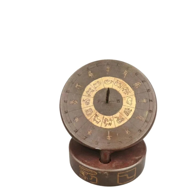*Pure copper sundial compass model ornament, zodiac antique collection, copper ancient timer
*Pure copper sundial compass model ornament, zodiac antique collection, copper ancient timer