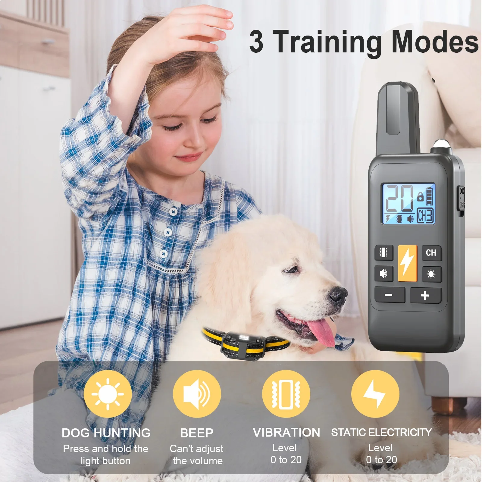 New Dog Training Collar with Remote, Electric Shock Vibration Waterproof 800M Remote Control Distance Bark Stopper Pet Supplies
New Dog Training Collar with Remote, Electric Shock Vibration Waterproof 800M Remote Control Distance Bark Stopper Pet Supplies