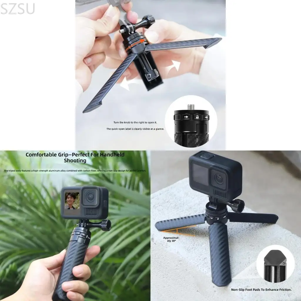 SZSU Lightweight Carbon Texture Handle Aluminum Tripod Stand For Stable Recording
SZSU Lightweight Carbon Texture Handle Aluminum Tripod Stand For Stable Recording