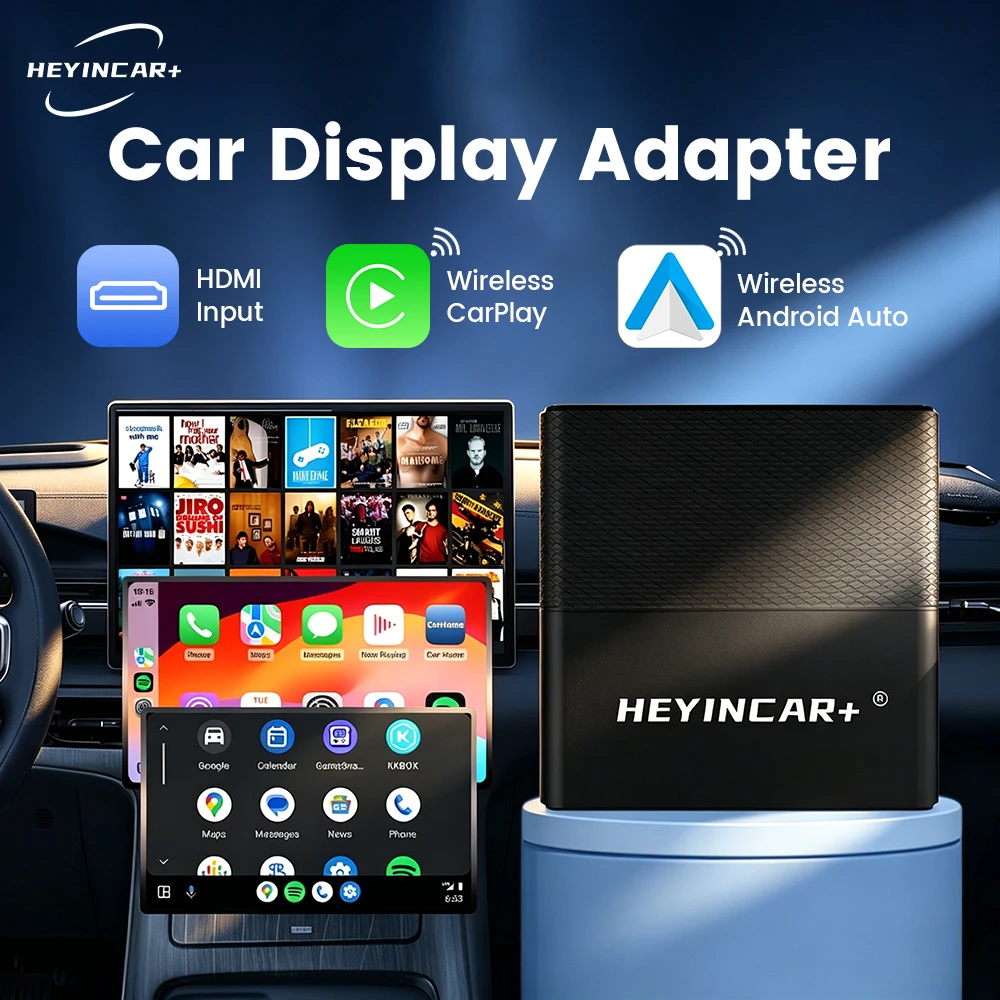 HEYINCAR Wireless CarPlay Adapter HDMI Input for Fire TV Stick Game Plug & Play USB-C/A for Cars with Factory Wired Car Play
HEYINCAR Wireless CarPlay Adapter HDMI Input for Fire TV Stick Game Plug & Play USB-C/A for Cars with Factory Wired Car Play