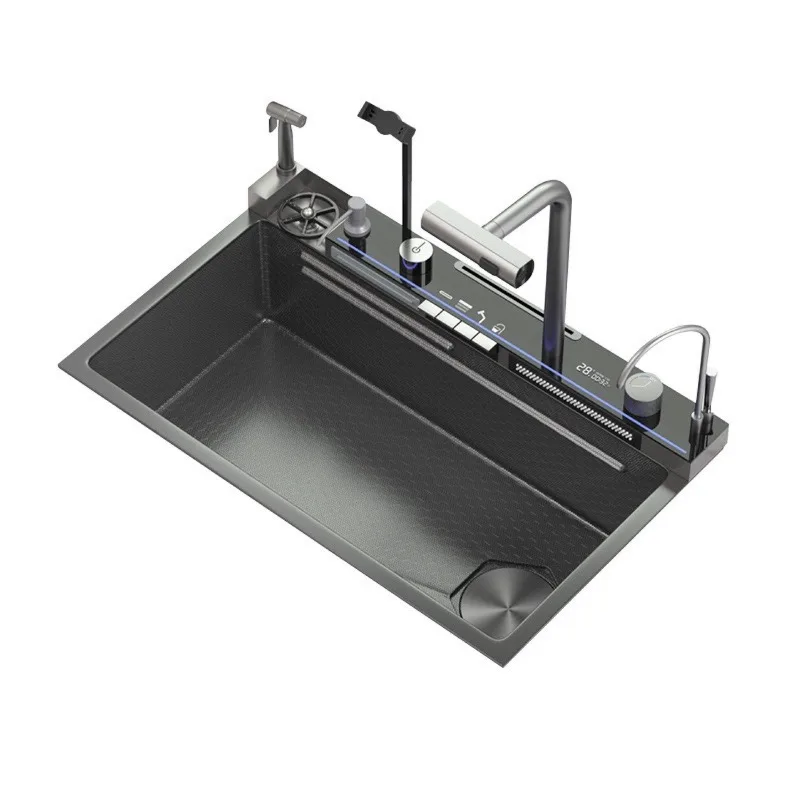 Sink multi-functional three-waterfall water outlet knife holder, with mobile phone holder, woman washer, spray gun
Sink multi-functional three-waterfall water outlet knife holder, with mobile phone holder, woman washer, spray gun