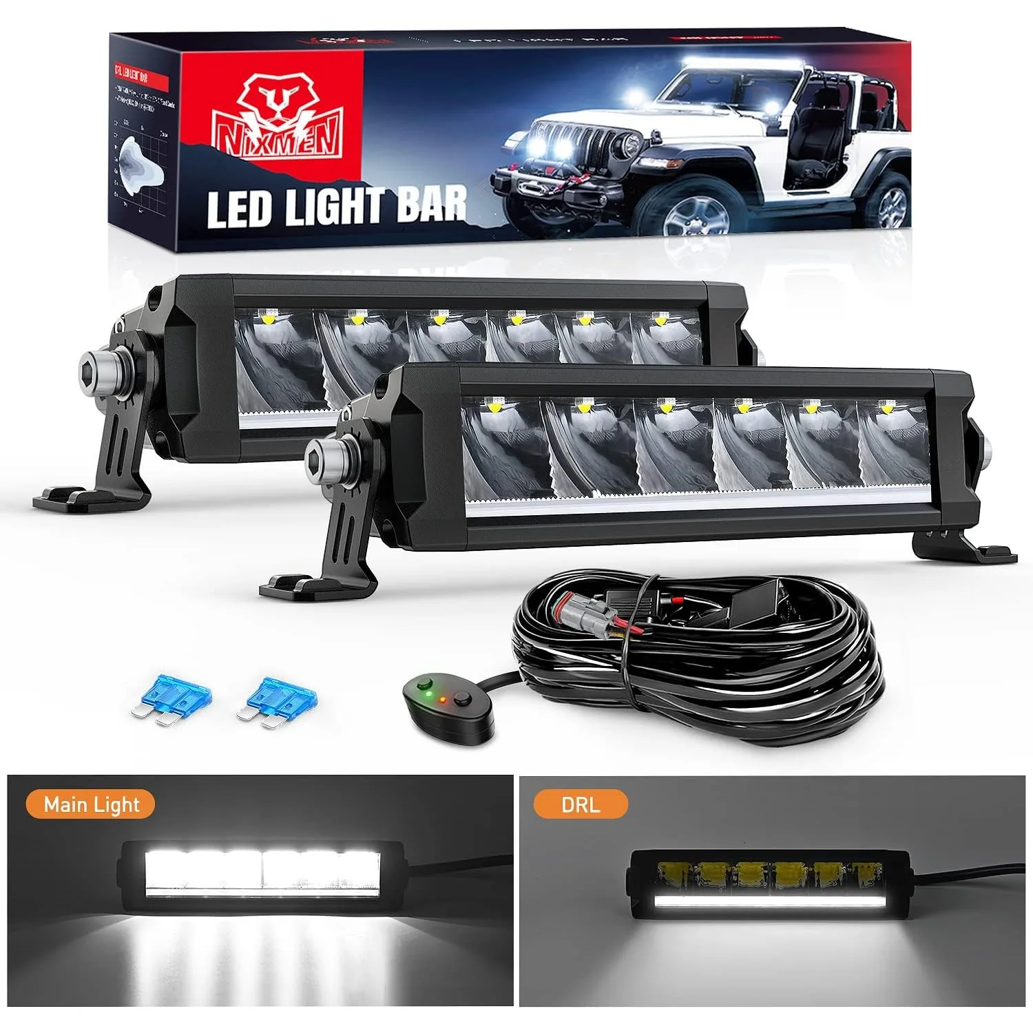 Nilight 9Inch Single Row Slim LED Light Bar 2PCS 30W 3365LM Anti-Glare Spot Beam DRL IP68 Offroad Driving Lamp w/ 16AWG DT Wiring Kit for Pickup Truck SUV ATV UTV Boat 4x4 Jeep
Nilight 9Inch Single Row Slim LED Light Bar 2PCS 30W 3365LM Anti-Glare Spot Beam DRL IP68 Offroad Driving Lamp w/ 16AWG DT Wiring Kit for Pickup Truck SUV ATV UTV Boat 4x4 Jeep