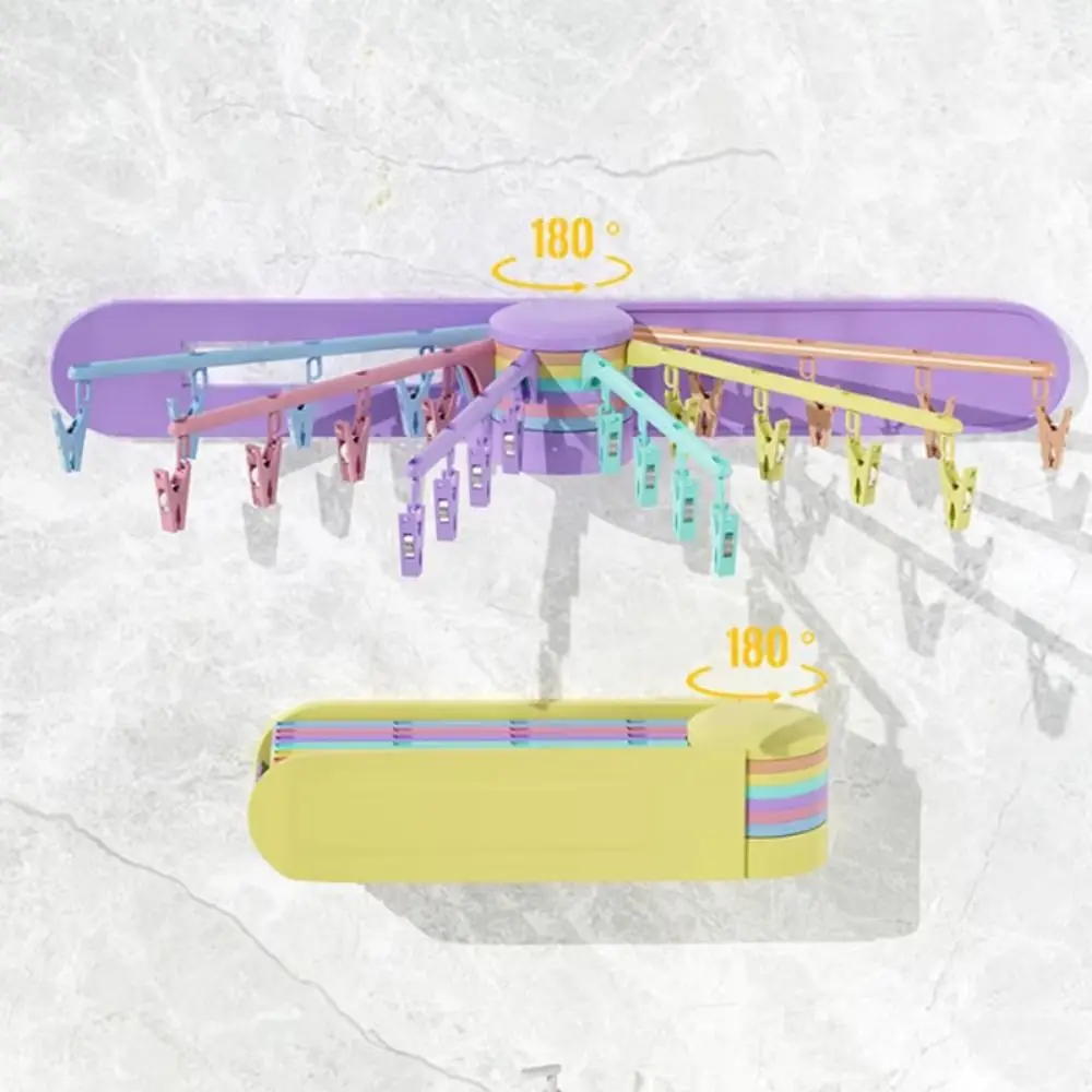 24 Clips Folding Clothes Rack Wall Mount Windproof Rotary Drying Rack Foldable Space Saving Underwear Hangers Bathroom Use
24 Clips Folding Clothes Rack Wall Mount Windproof Rotary Drying Rack Foldable Space Saving Underwear Hangers Bathroom Use