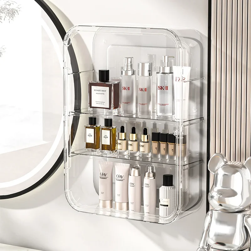DrillFree WallMounted Cosmetics Storage Box Transparent Acrylic Shelf for Bathroom Toilet Care Rack Elegant Organizer
DrillFree WallMounted Cosmetics Storage Box Transparent Acrylic Shelf for Bathroom Toilet Care Rack Elegant Organizer