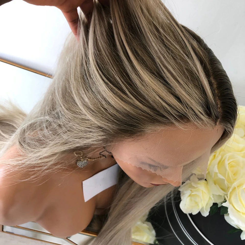 Highlight Blonde Lace Front Wig Balayage Body Wave Synthetic Fiber PrePlucked Hairline Heat Resistant Natural Roots Glueless Wig
Highlight Blonde Lace Front Wig Balayage Body Wave Synthetic Fiber PrePlucked Hairline Heat Resistant Natural Roots Glueless Wig
