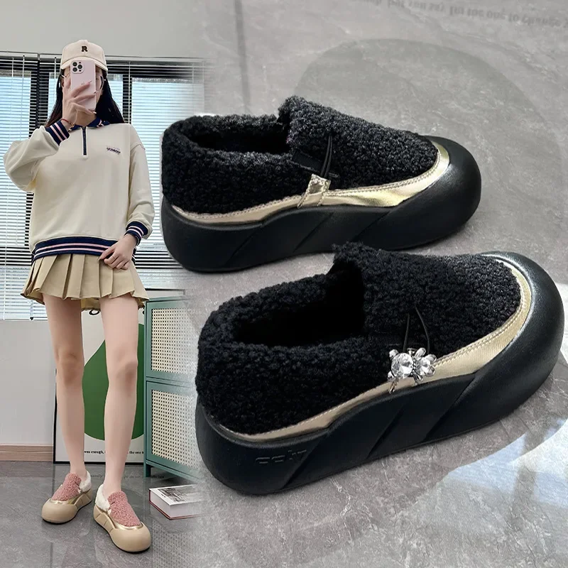 Hot Sales Cotton Shoes Women 2023 Winter New Ins Fashion Shoes Lamb Fleece Warm Casual Thick Soled Loafers Boots Women
Hot Sales Cotton Shoes Women 2023 Winter New Ins Fashion Shoes Lamb Fleece Warm Casual Thick Soled Loafers Boots Women