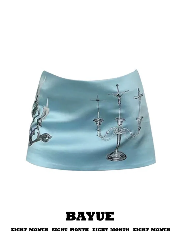 Blue Floral Print Asymmetrical Skirt Women's Summer Pure Desire Low Waist Acetate Satin Wrap around Short Skirts
Blue Floral Print Asymmetrical Skirt Women's Summer Pure Desire Low Waist Acetate Satin Wrap around Short Skirts
