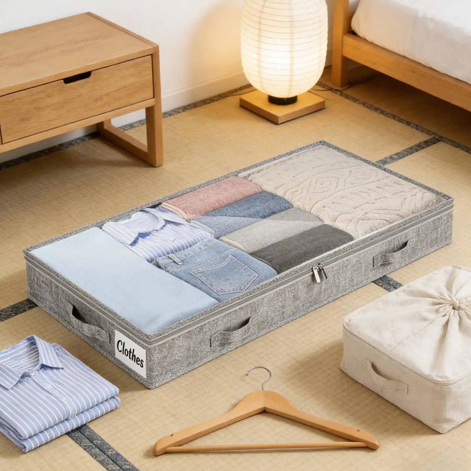 Clothes Storage Bins Under Bed Storage Containers Large Capacity Blanket Box for Bedding Quilt Comforter Sweater Shoes Bedroom
Clothes Storage Bins Under Bed Storage Containers Large Capacity Blanket Box for Bedding Quilt Comforter Sweater Shoes Bedroom