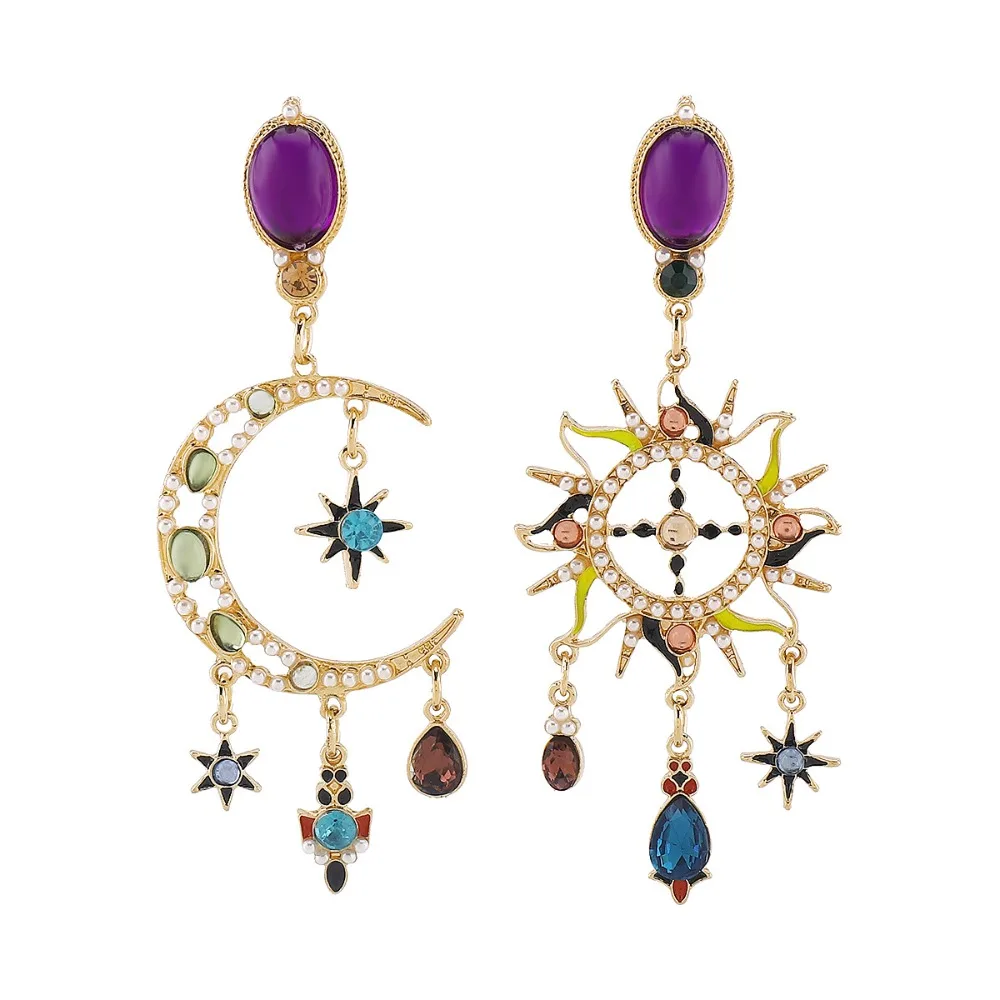 Sweet Handmade Sun&Moon Earrings Medieval Style Jewelry Accessories Dangle Earring Alloy Minority Design Crystal Earrings Gift
Sweet Handmade Sun&Moon Earrings Medieval Style Jewelry Accessories Dangle Earring Alloy Minority Design Crystal Earrings Gift