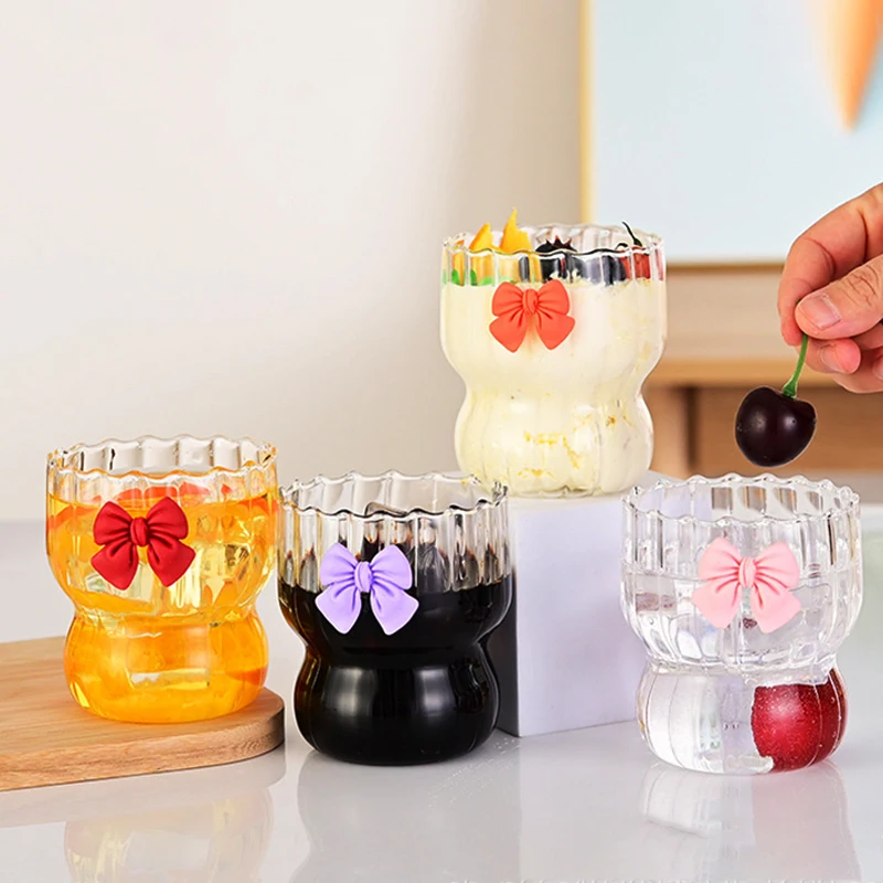 4pcs Bowknot Ripple Glass Cups Set Clear Drinking Glasses 300ml Coffee Cups Home Mug For Milk Cocktail Glassware Teacup
4pcs Bowknot Ripple Glass Cups Set Clear Drinking Glasses 300ml Coffee Cups Home Mug For Milk Cocktail Glassware Teacup