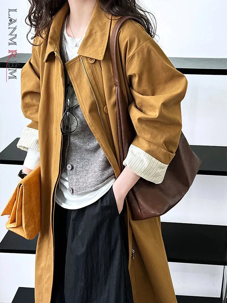 LANMREM Casual Trench For Women Lapel Single Breatsed Cuff Striped Patchwork Mid Length Coat 2024 New Clothing 2Z2223
LANMREM Casual Trench For Women Lapel Single Breatsed Cuff Striped Patchwork Mid Length Coat 2024 New Clothing 2Z2223