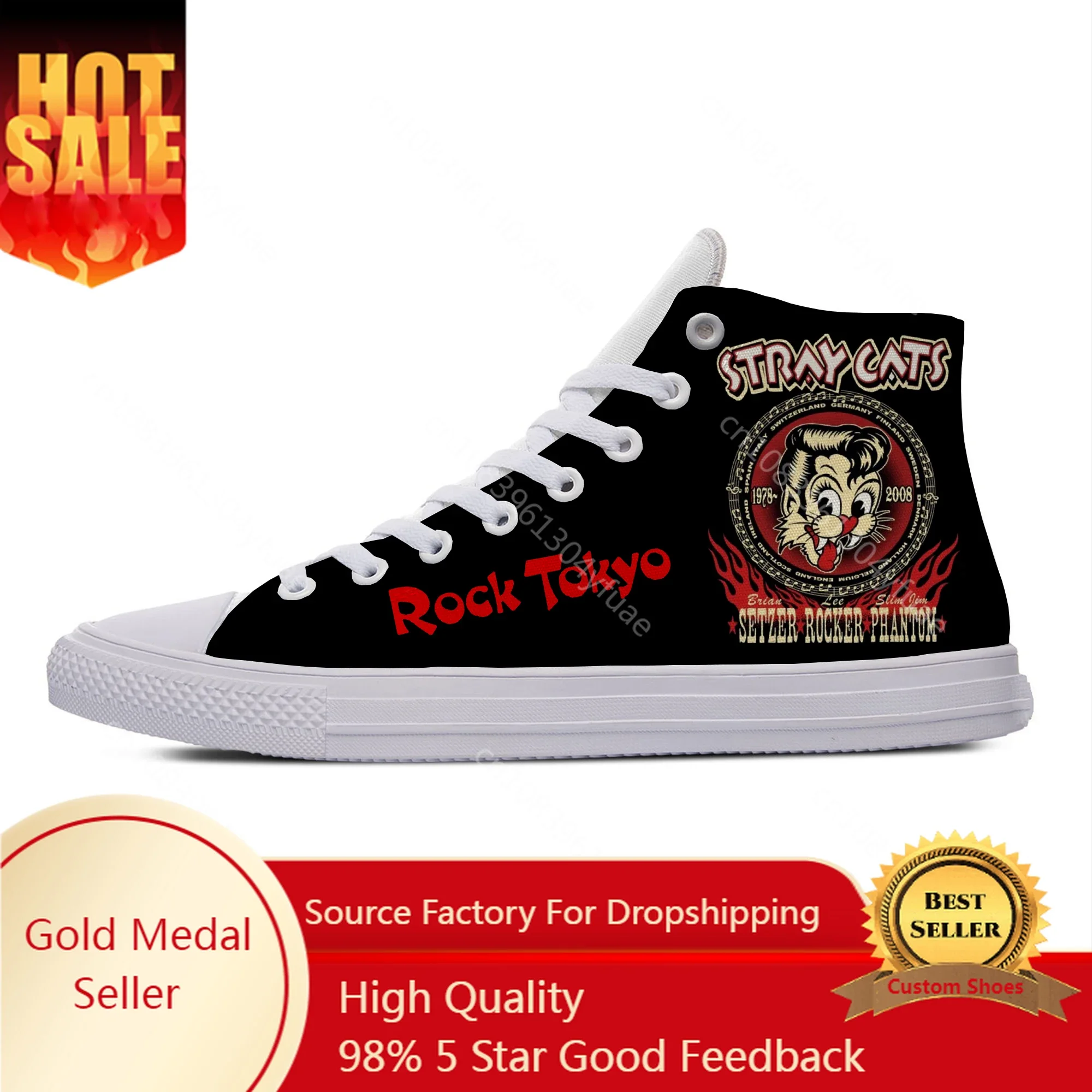 Hot Cats Rock Band Cool High Quality Casual Stray Shoes High Top Lightweight Sneakers Men Women Breathable Classic Board Shoes
Hot Cats Rock Band Cool High Quality Casual Stray Shoes High Top Lightweight Sneakers Men Women Breathable Classic Board Shoes