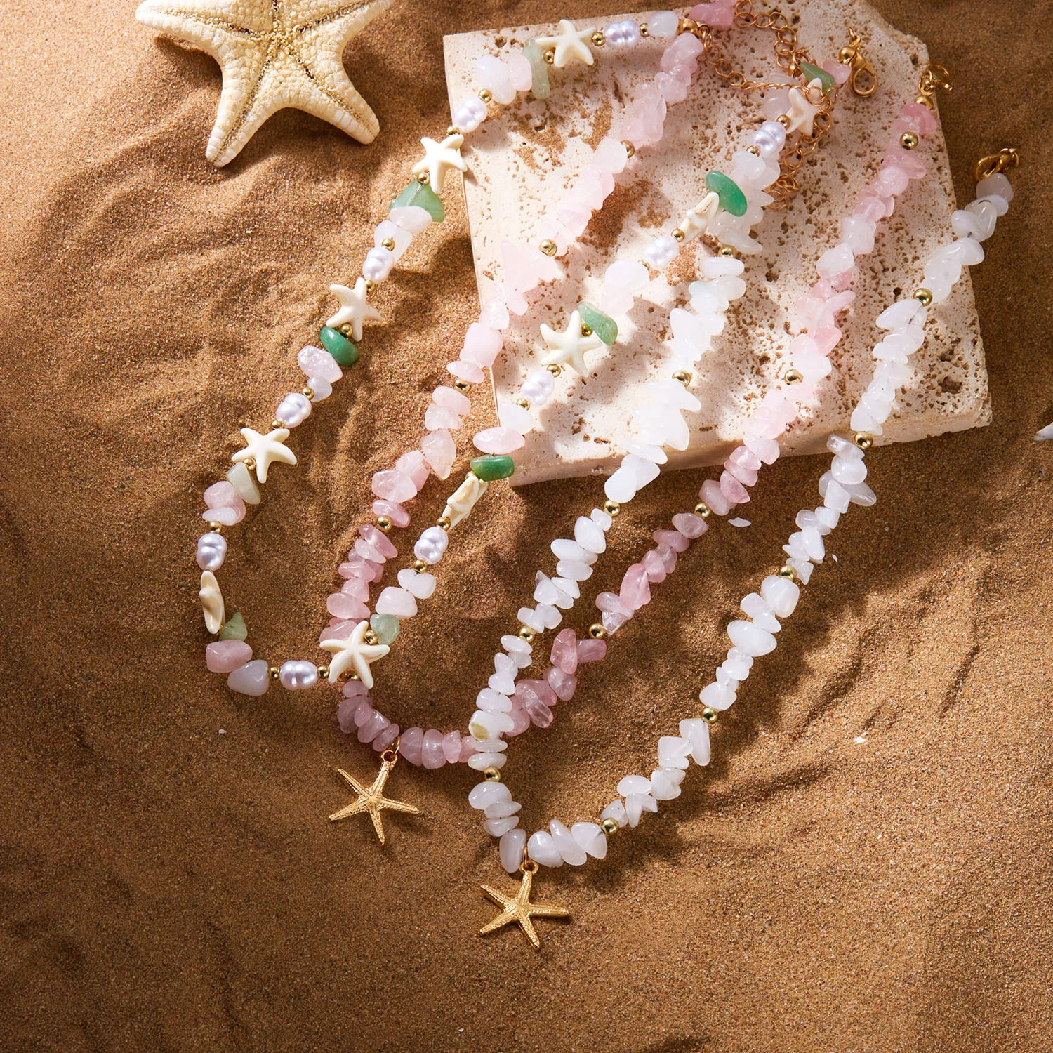 Natural Stone Boho Colorful Irregular Necklace for Women Beach Starfish Beaded Choker Necklace Summer Party Jewelry Gift
Natural Stone Boho Colorful Irregular Necklace for Women Beach Starfish Beaded Choker Necklace Summer Party Jewelry Gift