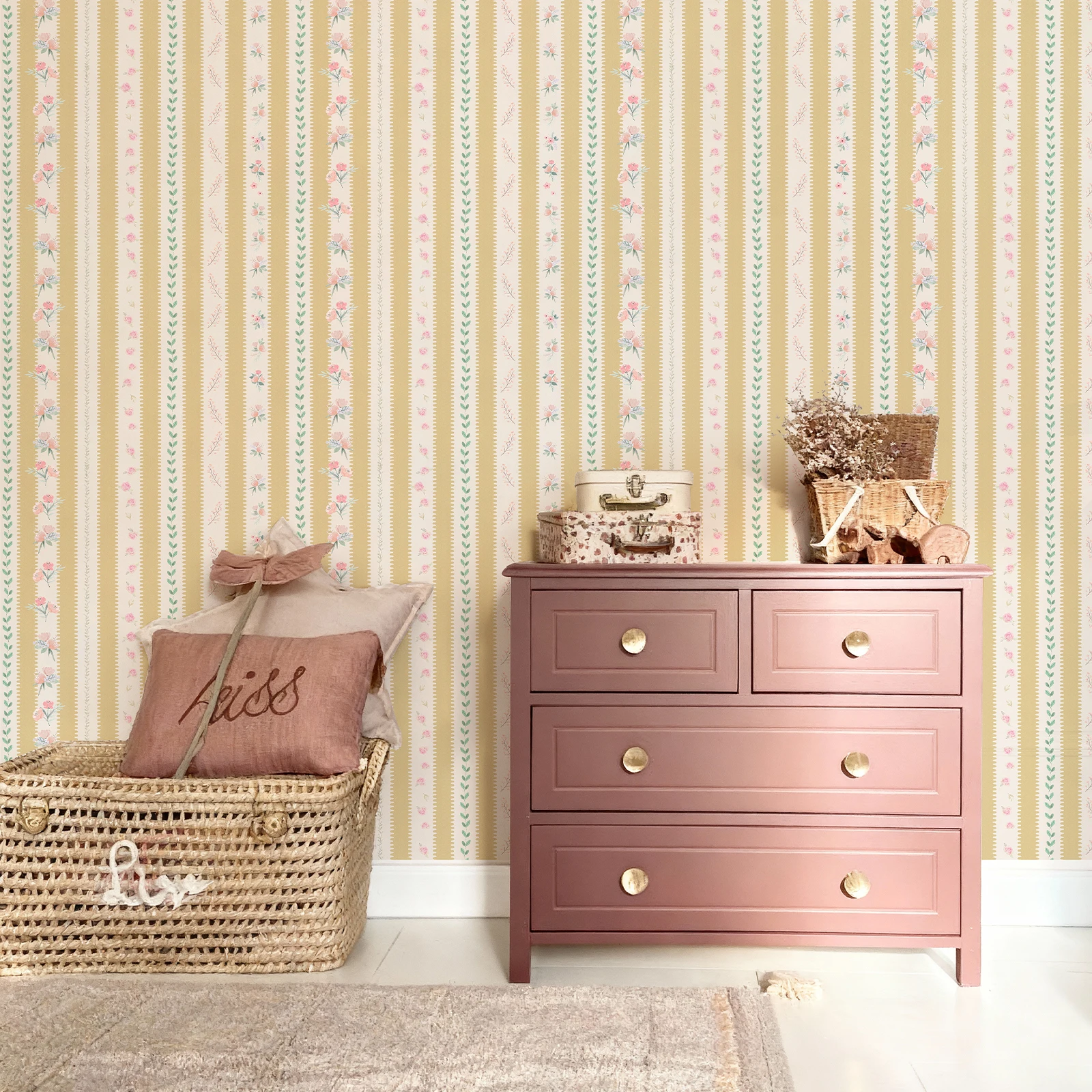 Light Yellow Vertical Striped Floral Self-adhesive Vinyl Wallpaper Modern Waterproof And Oil Resistant Flower Leaf Wall Decal
Light Yellow Vertical Striped Floral Self-adhesive Vinyl Wallpaper Modern Waterproof And Oil Resistant Flower Leaf Wall Decal