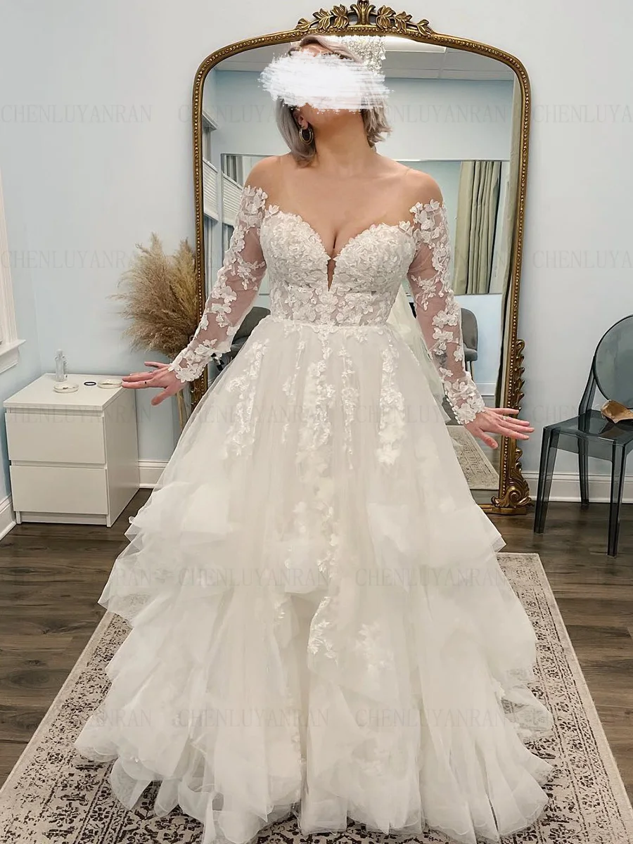 Tulle Chic Wedding Dresses Off-Shoulder Luxury Long Bride Gowns Applique Tiered A-Line Sexy Dress For Women 2025 Robe De Mariée
Tulle Chic Wedding Dresses Off-Shoulder Luxury Long Bride Gowns Applique Tiered A-Line Sexy Dress For Women 2025 Robe De Mariée