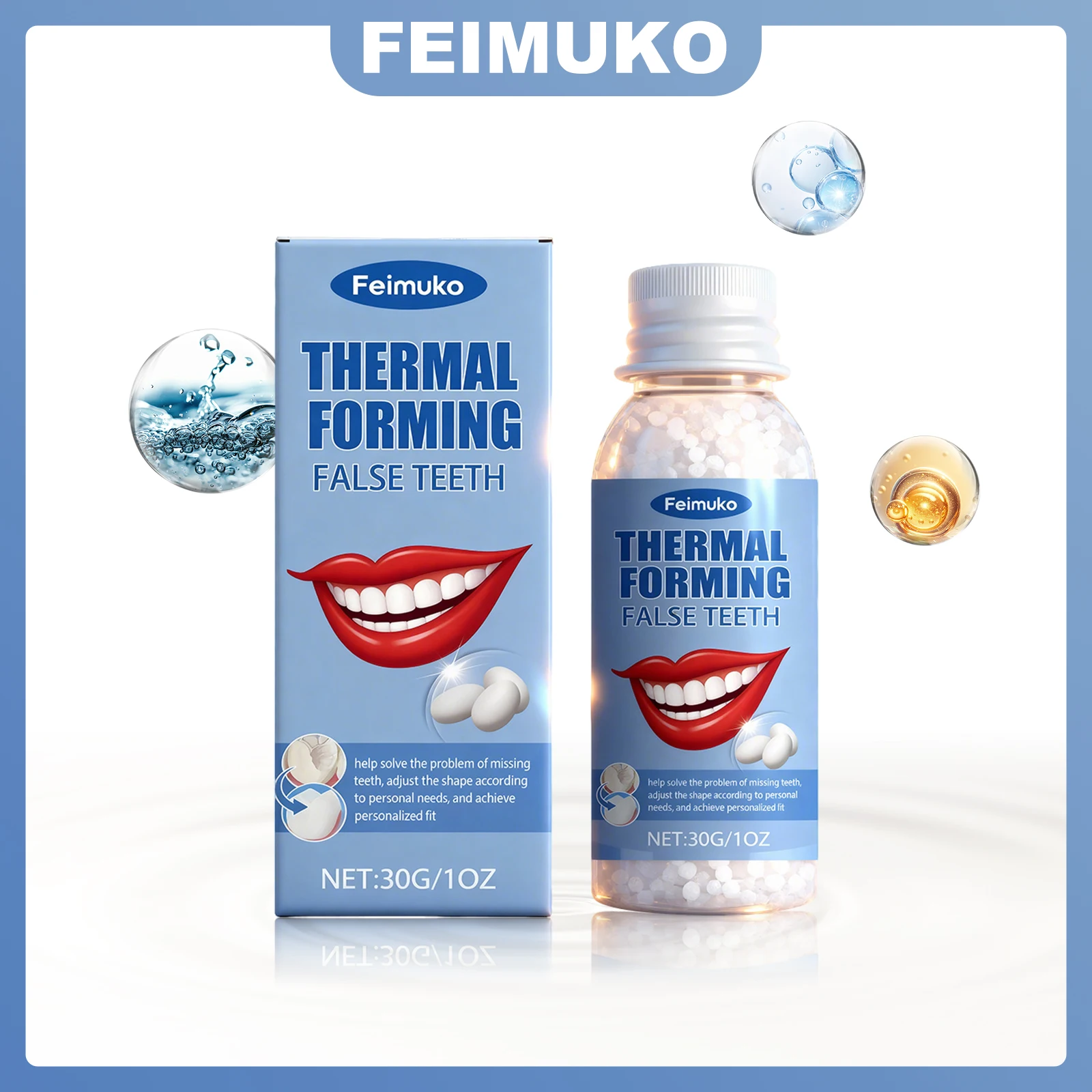 Feimuko Термоформування Вставные зубы Персонализированная форма Удобная одежда Простота в использовании Безопасный Прочный Натуральный внешний вид
Feimuko Термоформування Вставные зубы Персонализированная форма Удобная одежда Простота в использовании Безопасный Прочный Натуральный внешний вид