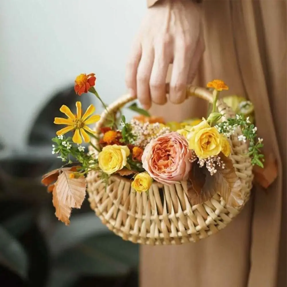 Willow Rattan Flower Basket, Woven Wedding Flower Girl Basket, Yellow Picnic Storage Container for Flower Arrangement
Willow Rattan Flower Basket, Woven Wedding Flower Girl Basket, Yellow Picnic Storage Container for Flower Arrangement