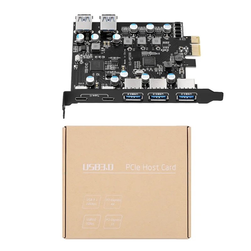 T07C-7-Port PCI-E to Type C (2), with 2 Rear USB 3.0 Ports PCI Express Card Desktop PC PCI-E to USB 3.0 Expansion Card
T07C-7-Port PCI-E to Type C (2), with 2 Rear USB 3.0 Ports PCI Express Card Desktop PC PCI-E to USB 3.0 Expansion Card