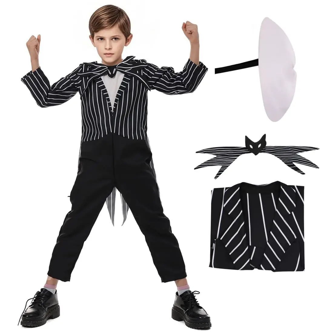 Skeleton Costume Boys The Boy Jumpsuit and Mask Outfits Halloween Cosplay Props 3-12 Years
Skeleton Costume Boys The Boy Jumpsuit and Mask Outfits Halloween Cosplay Props 3-12 Years