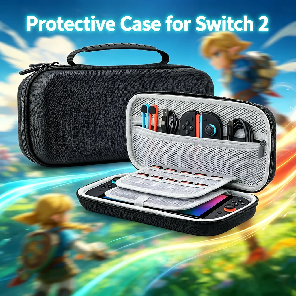 Portable Travel Case for Switch 2 Console, Hard Shell Carrying Pouch for Nintendo 2025, NS2 Storage Bag with 20 Game Card Slots
Portable Travel Case for Switch 2 Console, Hard Shell Carrying Pouch for Nintendo 2025, NS2 Storage Bag with 20 Game Card Slots