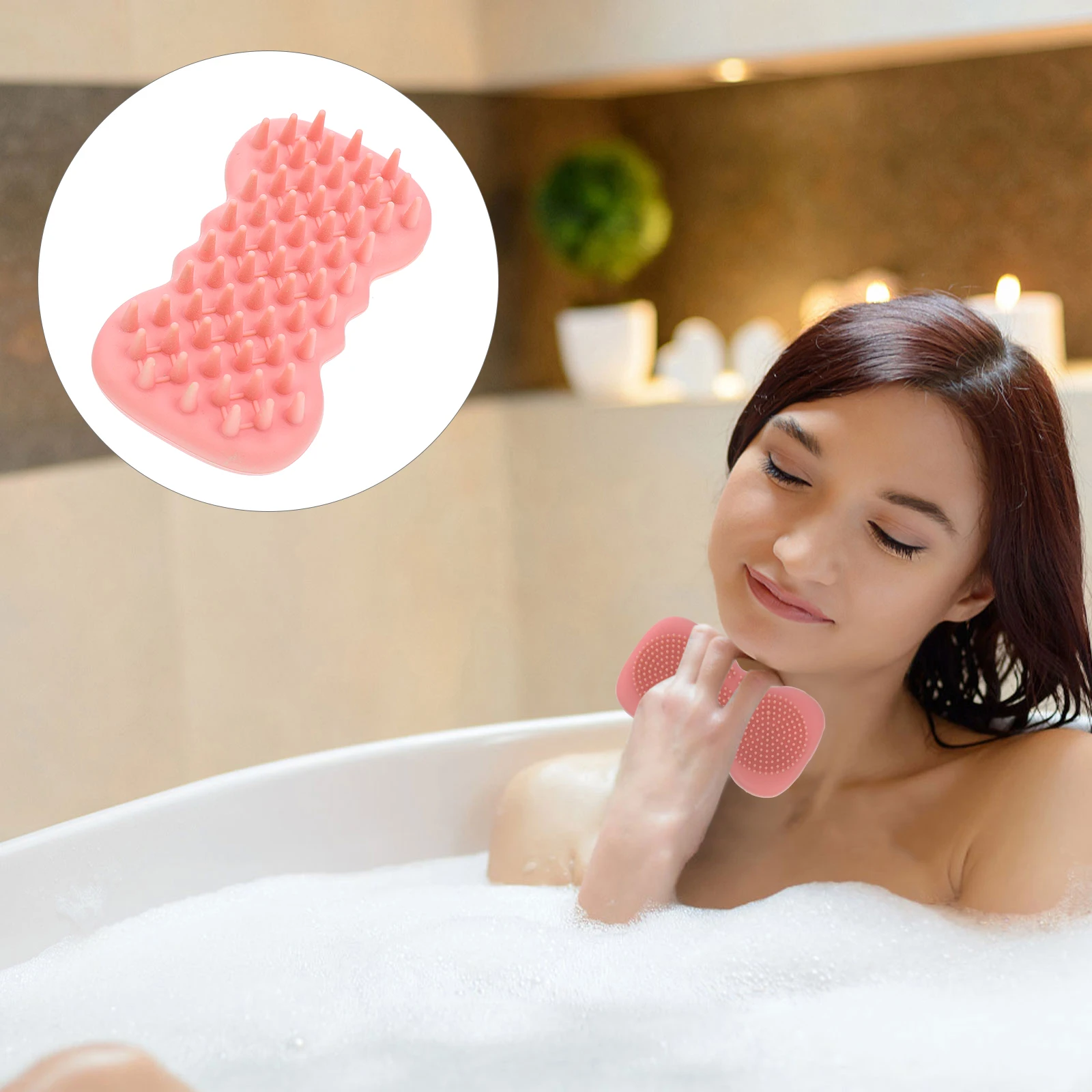 Cleansing Shampoo Brush Hair Cleaner Tool Silicone Cleaning Massage Pink Bath Scrubber Body 
Cleansing Shampoo Brush Hair Cleaner Tool Silicone Cleaning Massage Pink Bath Scrubber Body