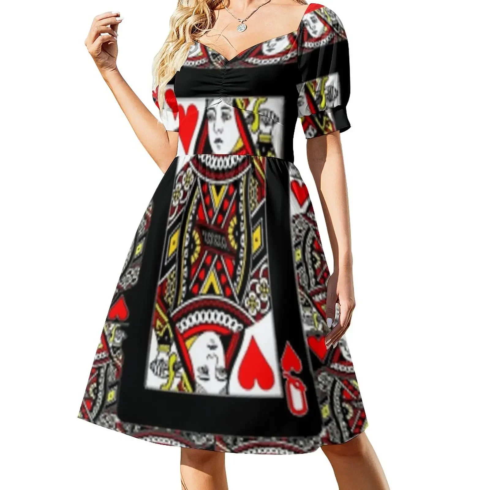CASINO RED QUEEN OF HEARTS PATTERN RED-BLACK ART Short-Sleeved Dress loose summer dress dresses for women 2025 Dress
CASINO RED QUEEN OF HEARTS PATTERN RED-BLACK ART Short-Sleeved Dress loose summer dress dresses for women 2025 Dress