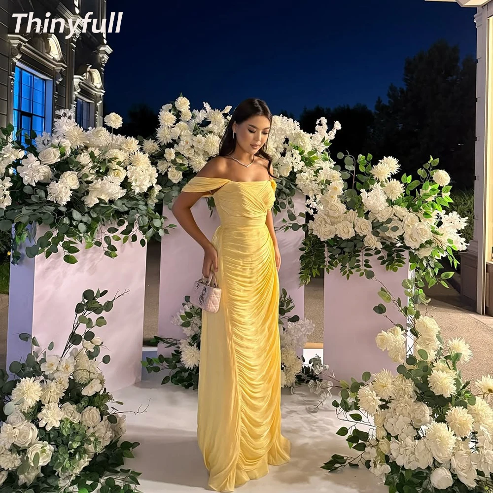 Thinyfull Mermaid Off Shoulder Chiffon Prom Dresses Sleeveless Pleat Evening Dress Holiday Style Gown Robe De Soirée Customized
Thinyfull Mermaid Off Shoulder Chiffon Prom Dresses Sleeveless Pleat Evening Dress Holiday Style Gown Robe De Soirée Customized