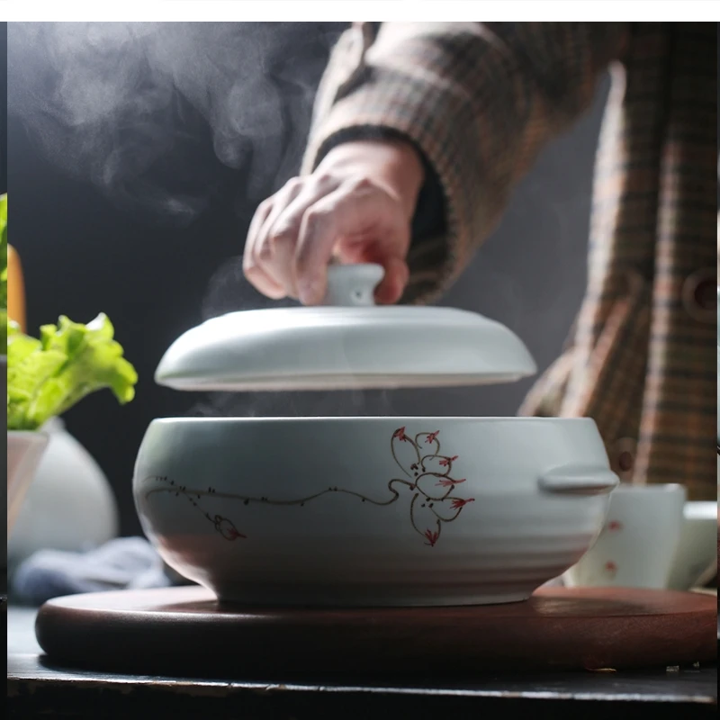 Ceramic casserole household large soup lid anti-scald noodle binaural
Ceramic casserole household large soup lid anti-scald noodle binaural