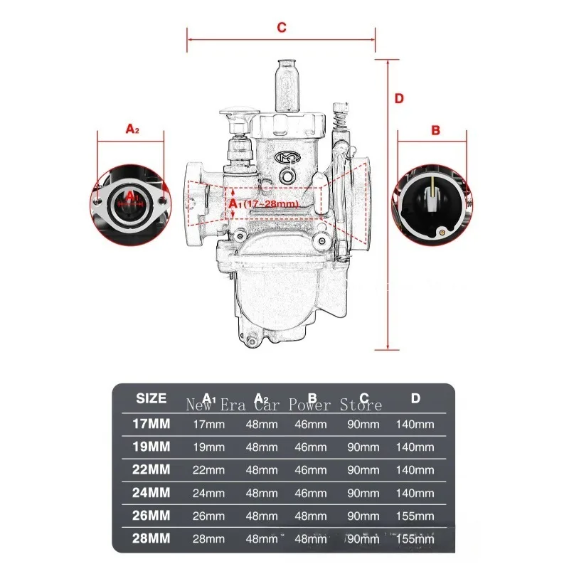 For Motorcycle Racing Carburetor PE17 19 22 24 26 28mm Flange Type
For Motorcycle Racing Carburetor PE17 19 22 24 26 28mm Flange Type