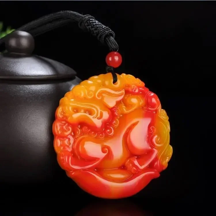 Chinese Red Yellow Jade Kylin Pendant Necklace Jewellery Fashion Accessories Hand-Carved Woman Luck Amulet Sweater Chain
Chinese Red Yellow Jade Kylin Pendant Necklace Jewellery Fashion Accessories Hand-Carved Woman Luck Amulet Sweater Chain