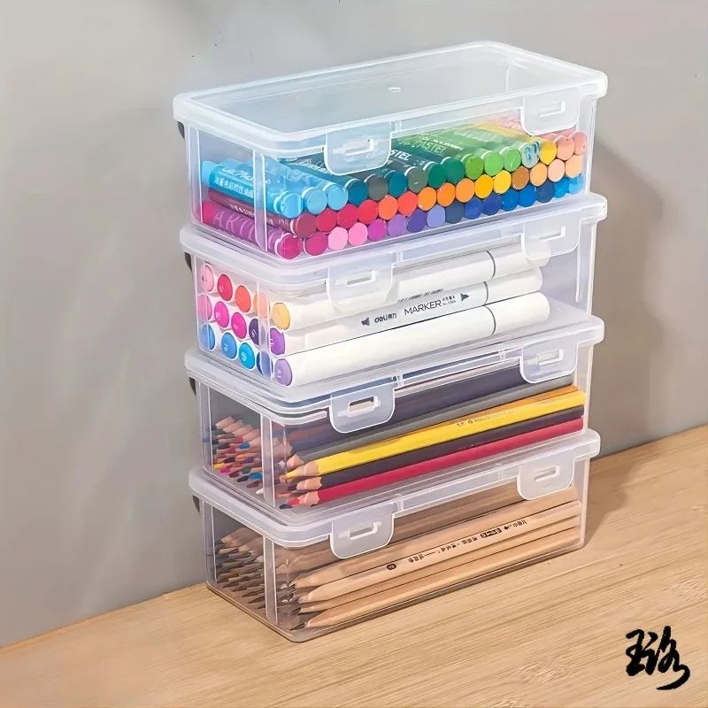 2pcs Large Capacity Transparent Plastic Pencil Boxes, Portable Tension Mount Storage Organizer for Oil Pastels, Crayons
2pcs Large Capacity Transparent Plastic Pencil Boxes, Portable Tension Mount Storage Organizer for Oil Pastels, Crayons
