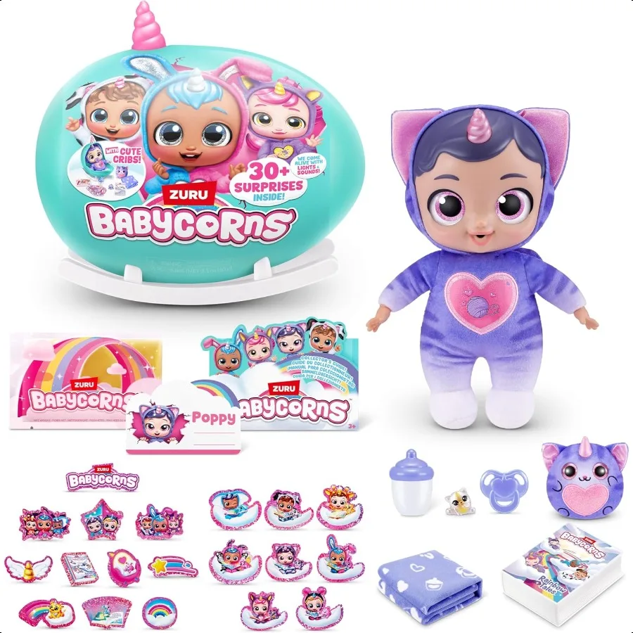 Babycorns Interactive Baby Doll Series 1 Large Kitten by ZURU with Lights and Sounds Magical Babydolls Surprise Unboxing Girls
Babycorns Interactive Baby Doll Series 1 Large Kitten by ZURU with Lights and Sounds Magical Babydolls Surprise Unboxing Girls