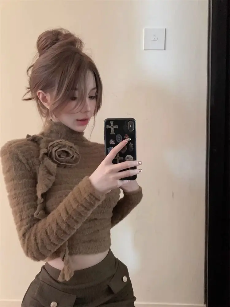 Short Floral Autumn Winter Half High Neck Knitted Ropa Mujer Pullover Graphic T Shirts Vintage Sweater Grunge Tops New
Short Floral Autumn Winter Half High Neck Knitted Ropa Mujer Pullover Graphic T Shirts Vintage Sweater Grunge Tops New