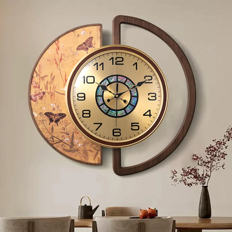 New Chinese Style Wooden Wall Clock Luxury Walnut Natural Shell Design Home Decor Living Room Study High-end Feeling Wall Decor
New Chinese Style Wooden Wall Clock Luxury Walnut Natural Shell Design Home Decor Living Room Study High-end Feeling Wall Decor