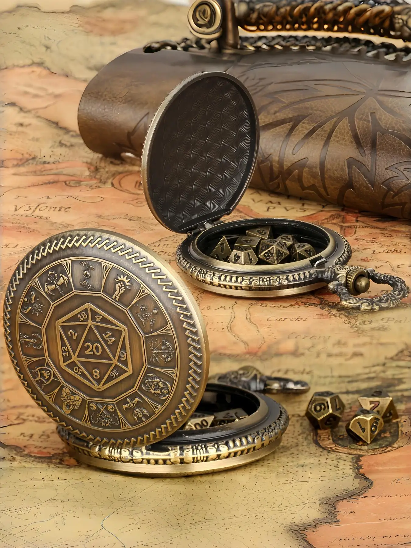 1 Piece Bronze/Dark Silver Warrior Fighter Double Sword Cross Design Party Favor Retro Pocket Watch Case + Thick Chain Mini Dice Set, Includes 7-Piece Polyhedral Metal Dice for Tabletop Role-Playing Games
1 Piece Bronze/Dark Silver Warrior Fighter Double Sword Cross Design Party Favor Retro Pocket Watch Case + Thick Chain Mini Dice Set, Includes 7-Piece Polyhedral Metal Dice for Tabletop Role-Playing Games