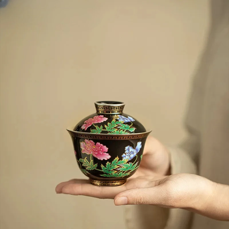 160ml Silver-plated Enamel Color Gaiwan Antique Tea Tureen Tea Bowl With Lid Kit Tea Making Cover Bowl Chinese Teaset Decoration
160ml Silver-plated Enamel Color Gaiwan Antique Tea Tureen Tea Bowl With Lid Kit Tea Making Cover Bowl Chinese Teaset Decoration