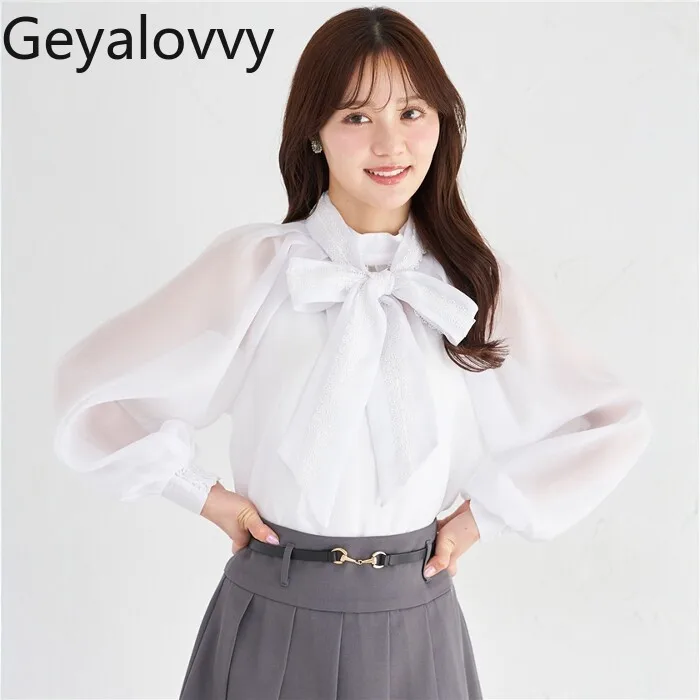 2026 Spring and Autumn Long Sleeve Tops for Women New Product Elegant Blouses Femme Lace Edge Bows See-through Chiffon Shirt
2026 Spring and Autumn Long Sleeve Tops for Women New Product Elegant Blouses Femme Lace Edge Bows See-through Chiffon Shirt