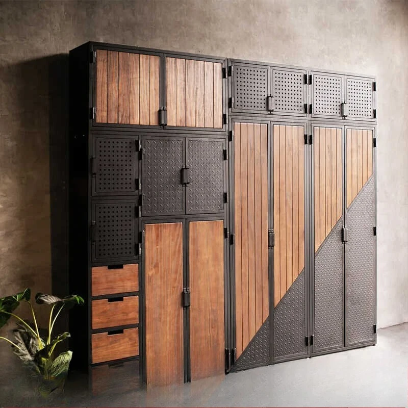 Industrial trench coat cabinet wrought iron metal locker solid wood clothes and hats shoe cabinet storage floor cabinet vertical
Industrial trench coat cabinet wrought iron metal locker solid wood clothes and hats shoe cabinet storage floor cabinet vertical