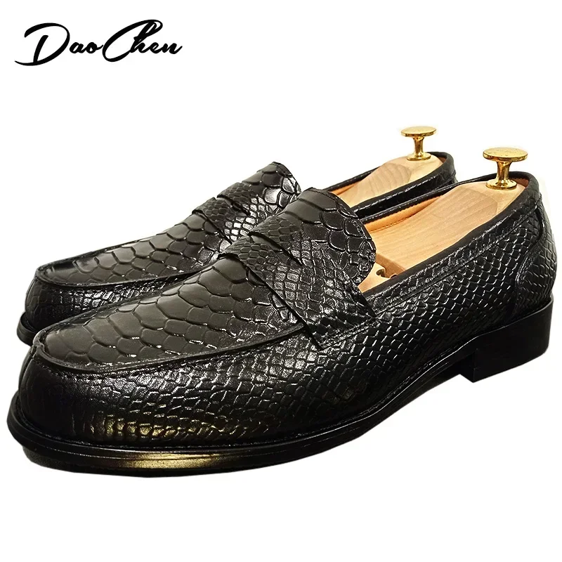 Luxury Brand Men Leather Shoes Black Brown Slip Om Snake Print Casual Men Dress Shoes Wedding Business Loafers Shoes Men
Luxury Brand Men Leather Shoes Black Brown Slip Om Snake Print Casual Men Dress Shoes Wedding Business Loafers Shoes Men